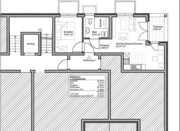 Wohnung zum Kauf - Erstbezug provisionsfrei 226.000 € 2 Zimmer 43,4 m² EG Endingen Endingen am Kaiserstuhl 79346