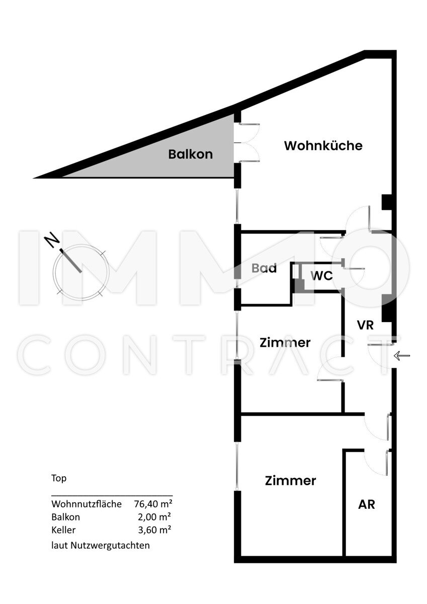 Wohnung zum Kauf 480.000 € 3 Zimmer 76,4 m²<br/>Wohnfläche 3.<br/>Geschoss Wien, Döbling 1190