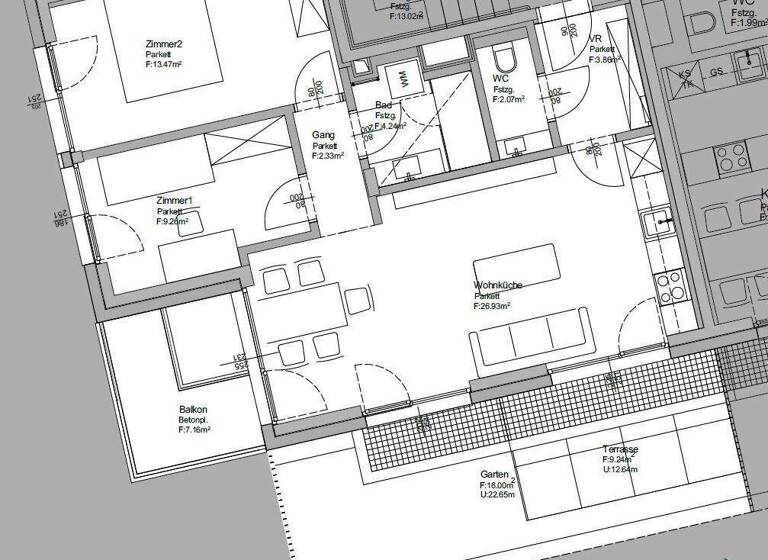 Terrassenwohnung zur Miete - Erstbezug 1.629 € 3 Zimmer 62,2 m² 1. Geschoss frei ab sofort Wien 1190