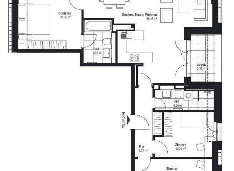 Wohnung zur Miete 1.375 € 4 Zimmer 91,8 m² 4. Geschoss frei ab 01.04.2026 Beckerstraße 3 Neulindenau Leipzig 04179