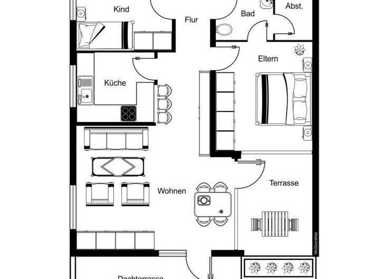 Terrassenwohnung zur Miete 1.090 € 2,5 Zimmer 85 m² Wentorf 21465