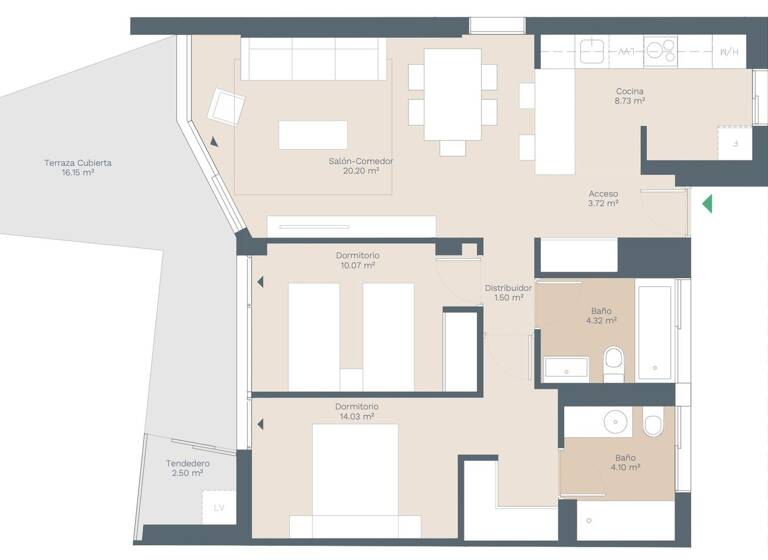 Penthouse zum Kauf - Erstbezug 736.000 € 3 Zimmer 99,7 m² 3. Geschoss Palmanova 07181