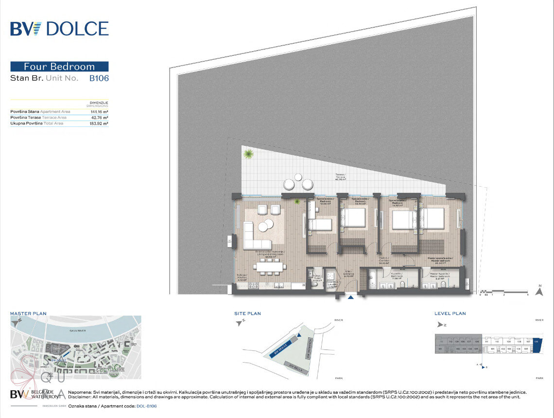 Wohnung zum Kauf provisionsfrei 1.100.888 € 5 Zimmer 141,2 m²<br/>Wohnfläche Belgrad Waterfront 11000