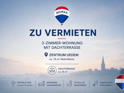 Wohnung zur Miete 725 € 3 Zimmer 75 m² Uedem 47859