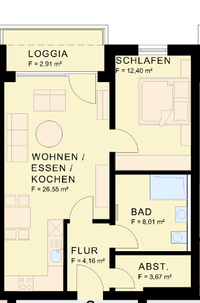 Wohnung zur Miete 550 € 2 Zimmer 57,7 m² Neheimer Straße 14a Stadtzentrum Werl 59457
