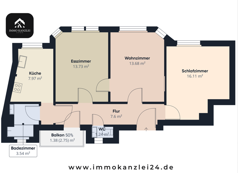 Wohnung zum Kauf 189.000 € 3 Zimmer 66,1 m² 1. Geschoss Karlstraße 17 Innenstadt Baden-Baden 76530