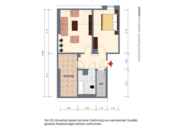 Wohnung zur Miete 302 € 2 Zimmer 59,1 m² 4. Geschoss Roßweiner Straße 9 Döbeln 04720