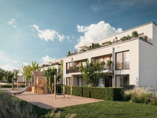 Wohnung zum Kauf - Erstbezug provisionsfrei 575.000 € 3,5 Zimmer 110,5 m² EG frei ab 01.05.2027 Charlottenburger Straße 55 Steinbüchel Leverkusen 51377