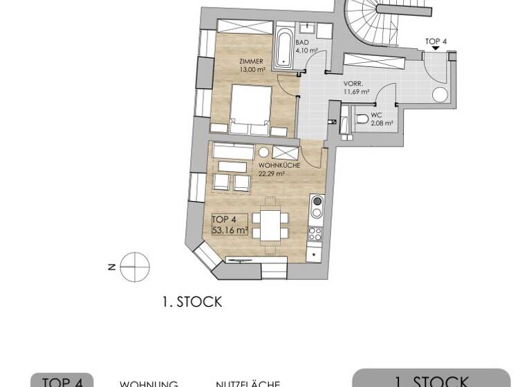Wohnung zum Kauf 275.000 € 2 Zimmer 53,2 m² 1. Geschoss Bergsteiggasse Wien 1170