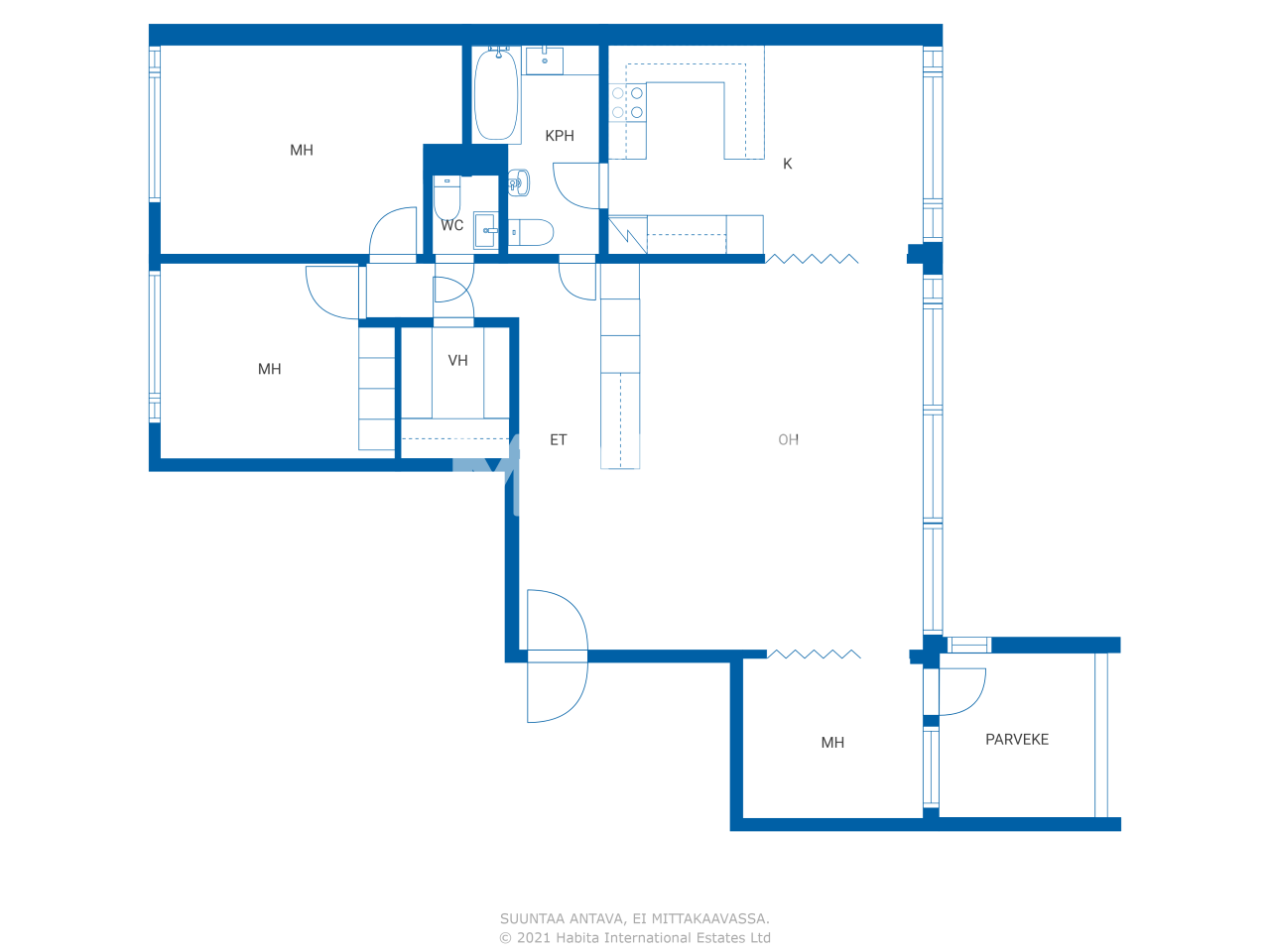 Studio zum Kauf 199.700 € 4 Zimmer 99,5 m²<br/>Wohnfläche 3.<br/>Geschoss Sarvikatu 18-20 Lahti 15950