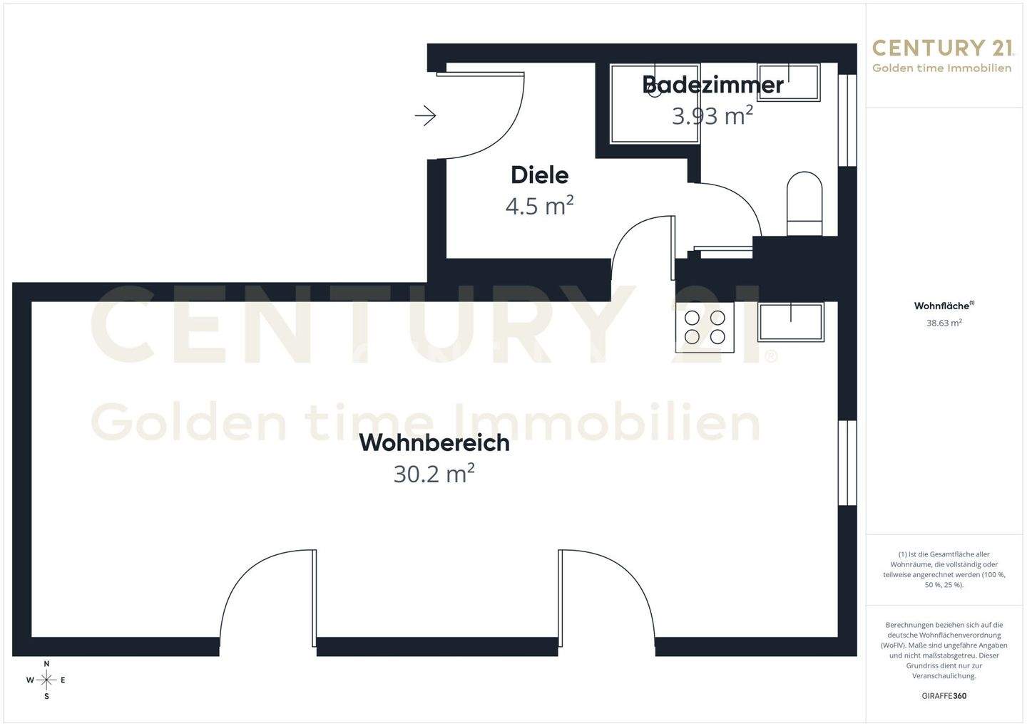 Immobilie in Altenmarkt an der Alz - Gemütliche 1-Zimmer-Wohnung mit Balkon in Altenmarkt - Bild 3
