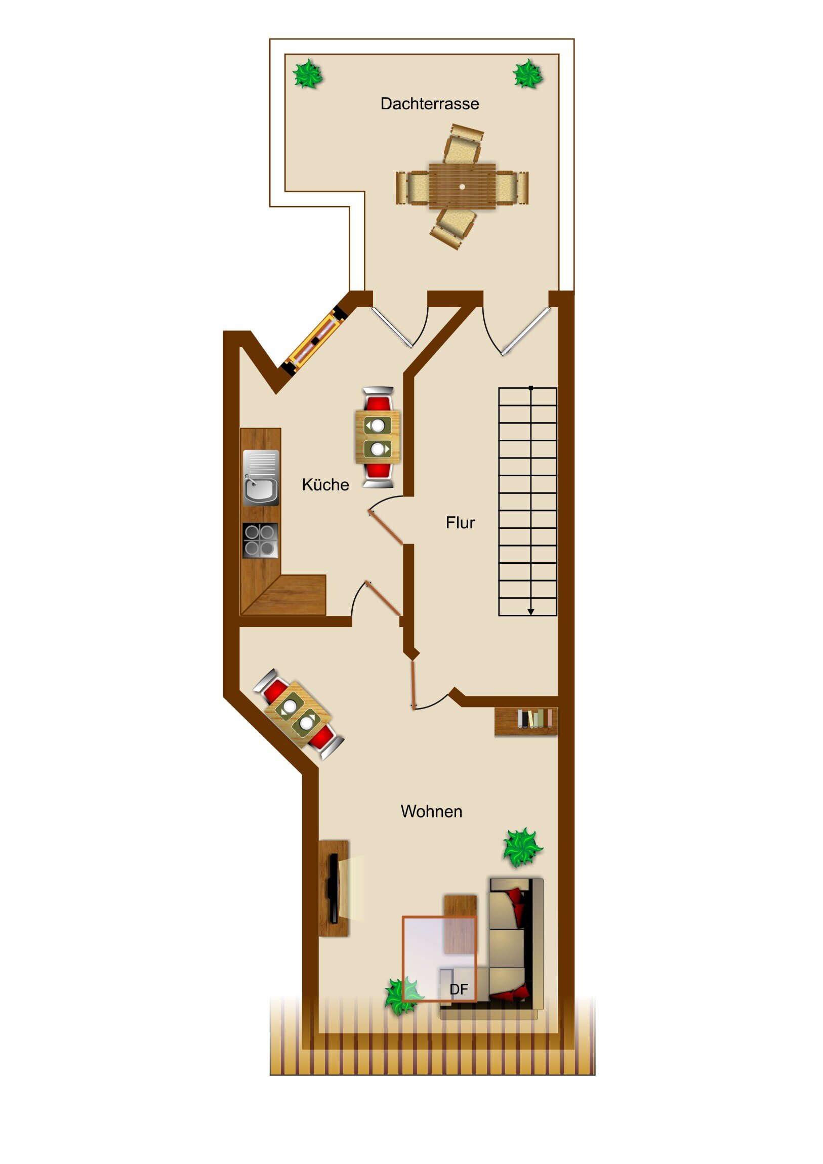 Maisonette zur Miete 1.150 € 5 Zimmer 123 m²<br/>Wohnfläche 3.<br/>Geschoss Mittelstraße 48 Werder Magdeburg 39114