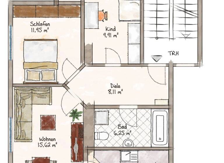 Wohnung zum Kauf 72.490 € 3 Zimmer 62,2 m² 2. Geschoss Meiningen 98617