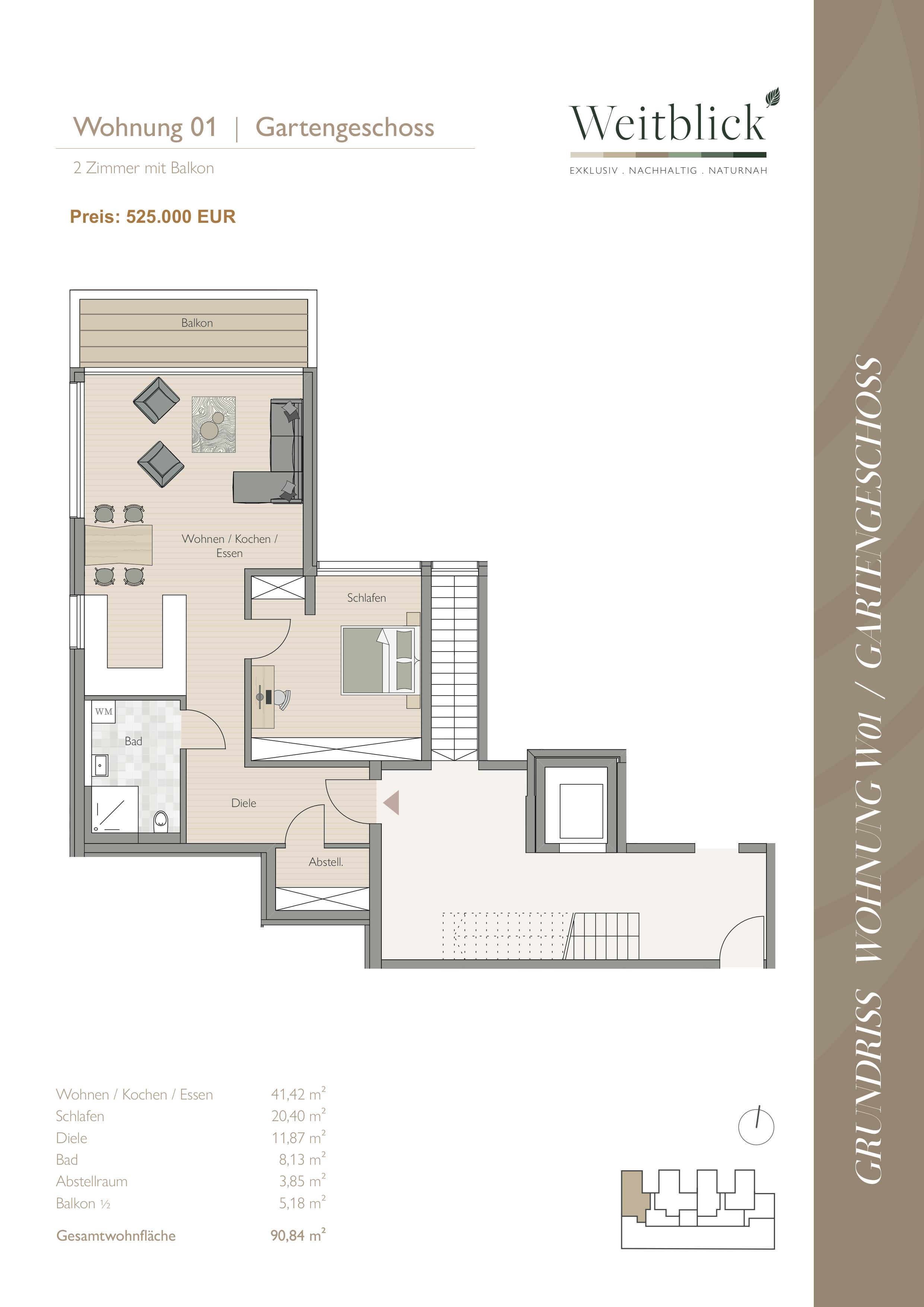 Wohnung zum Kauf 525.000 € 2 Zimmer 90,8 m²<br/>Wohnfläche 01.11.2025<br/>Verfügbarkeit Planungsbezirk 114 Straubing 94315