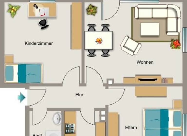 Wohnung zur Miete 620 € 3,5 Zimmer 69,6 m² 1. Geschoss Im Pfannenstiel 1 Neumühl Duisburg 47167