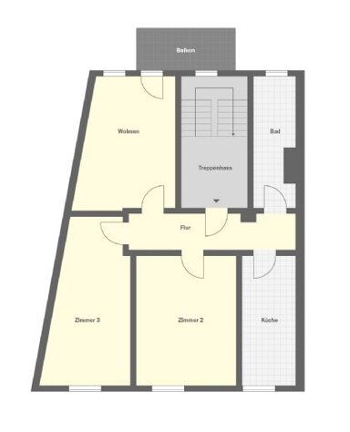 Wohnung zur Miete 680 € 3 Zimmer 68 m² 1. Geschoss Bachstraße Jena - West Jena 07743