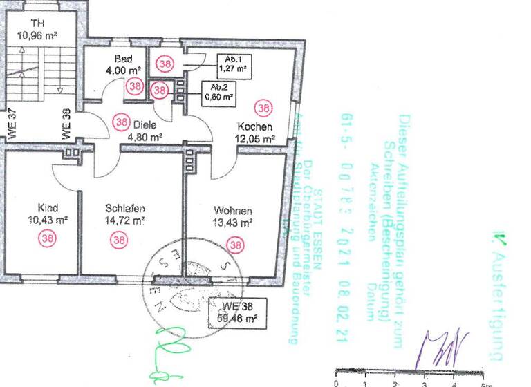 Wohnung zum Kauf 89.000 € 3,5 Zimmer 59 m² 2. Geschoss Kray Essen 45307
