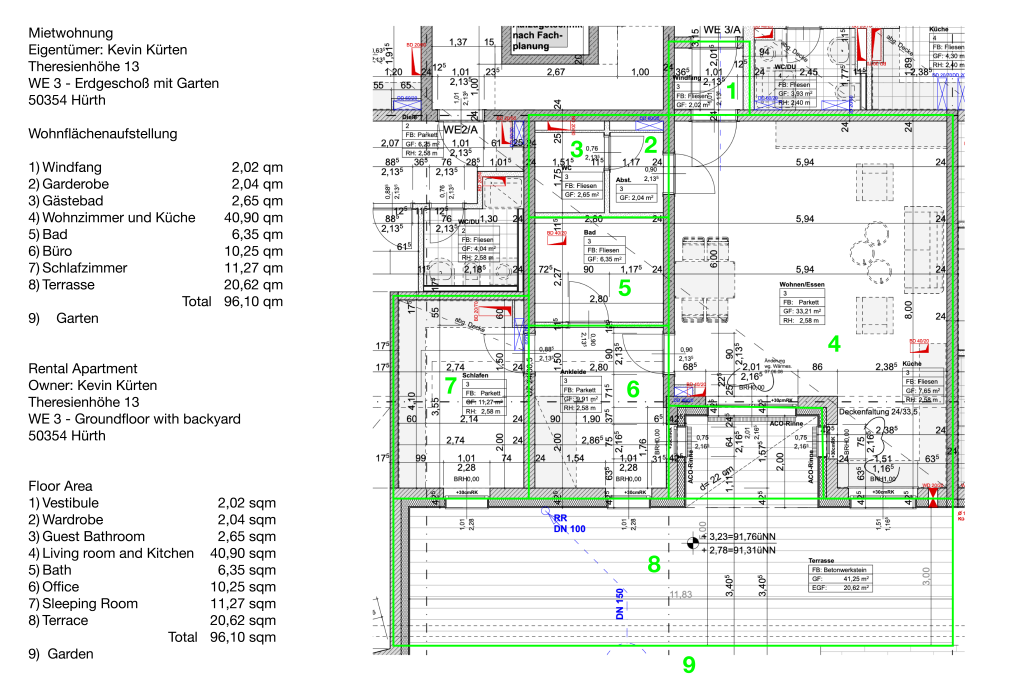 Wohnung zur Miete Wohnen auf Zeit 3.157 € 4 Zimmer 97 m²<br/>Wohnfläche 26.11.2024<br/>Verfügbarkeit Theresienhöhe Hermülheim Hürth 50354