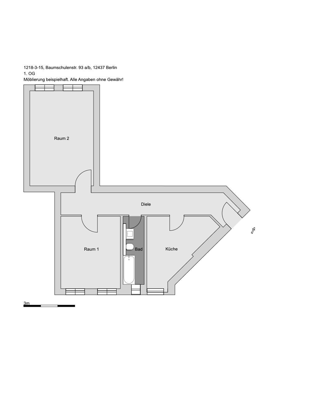 Wohnung zur Miete 675 € 2 Zimmer 60,5 m²<br/>Wohnfläche 1.<br/>Geschoss Baumschulenstr. 93 a/b, Au Baumschulenweg Berlin 12437