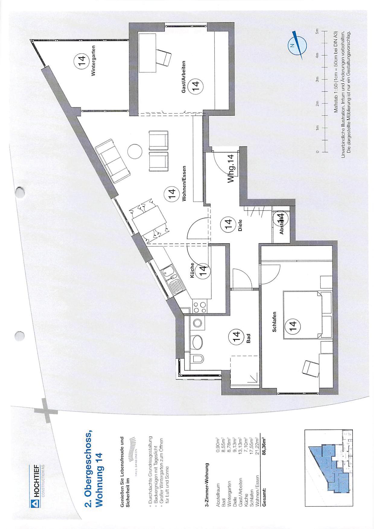 Wohnung zur Miete 1.100 € 3 Zimmer 86 m²<br/>Wohnfläche 2.<br/>Geschoss Marktstraße 5 Bonlanden Filderstadt 70794