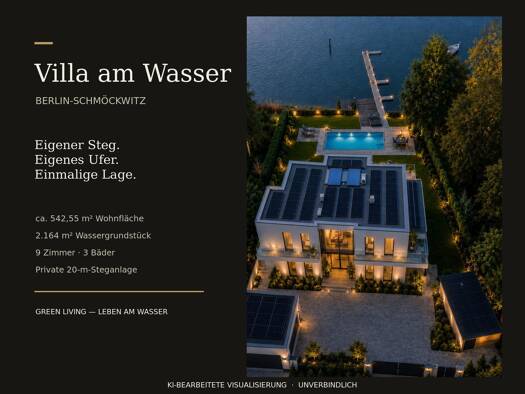 Villa zum Kauf 4.900.000 € 9 Zimmer 542 m² 2.164 m² Grundstück frei ab 12.09.2026 Schmöckwitz Treptow-Köpenick 12527
