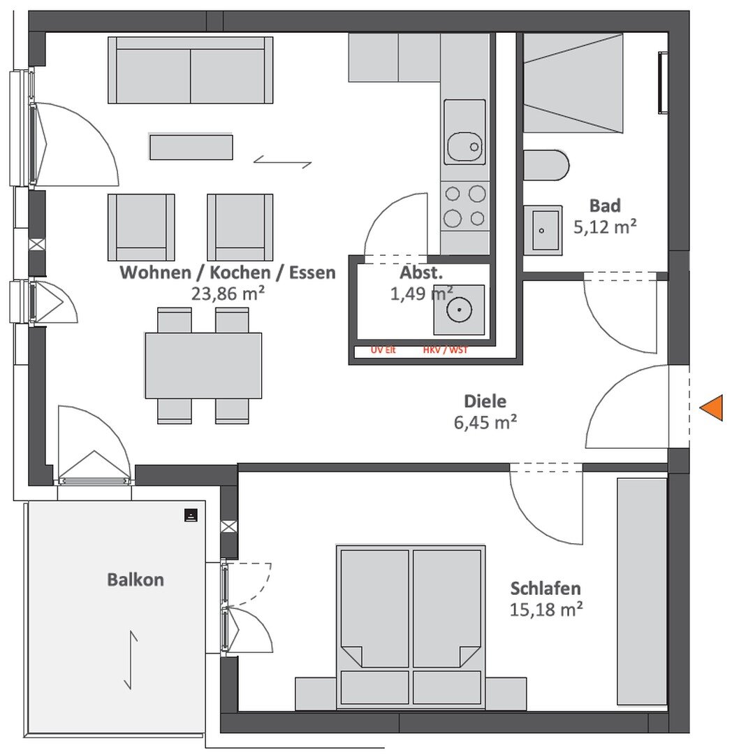 Wohnung zur Miete 1.095 € 2 Zimmer 55,2 m²<br/>Wohnfläche 2.<br/>Geschoss Rudow Berlin 12355