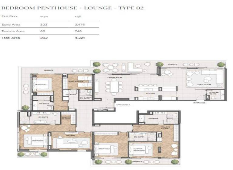 Wohnung zum Kauf - Erstbezug provisionsfrei 4.078.403 € 5 Zimmer 392 m² Dubai