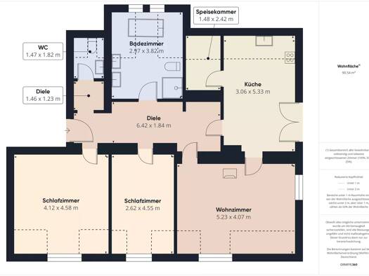 Wohnung zur Miete 890 € 3 Zimmer 93,2 m² Geschoss 1/2 frei ab sofort Wildenberg 93359