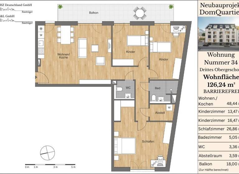 Wohnung zum Kauf - Neubau provisionsfrei 648.000 € 4 Zimmer 126,2 m² Gasborn 5 /7 Aachen 52062