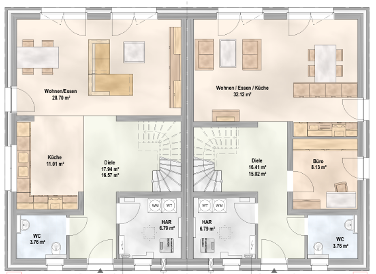 Doppelhaushälfte zum Kauf 473.000 € 4 Zimmer 116 m² 500 m² Grundstück Neugraben-Fischbek Hamburg 21147