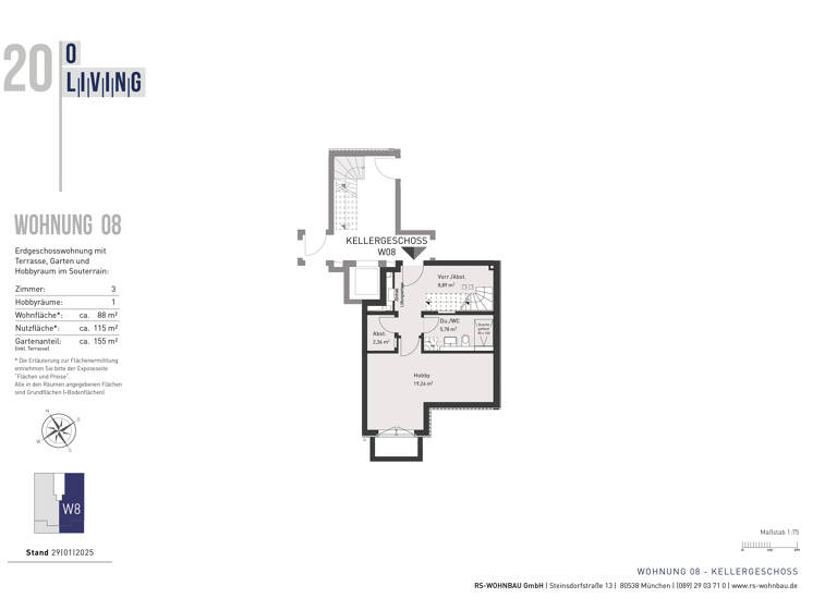 Wohnung zum Kauf provisionsfrei 1.059.000 € 3 Zimmer 88 m²<br/>Wohnfläche Souterrain, EG<br/>Geschoss ab sofort<br/>Verfügbarkeit Oberbrunner Straße 20 Fürstenried-West München 81475