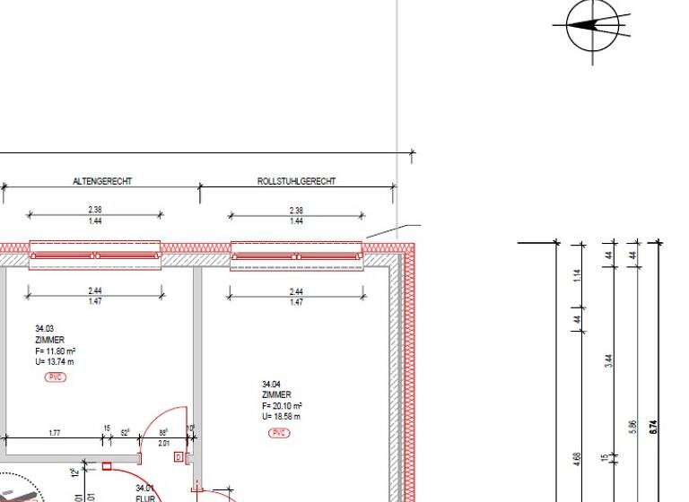 Wohnung zur Miete 323 € 2 Zimmer 39,1 m² 3. Geschoss Schönwalde I Greifswald 17491