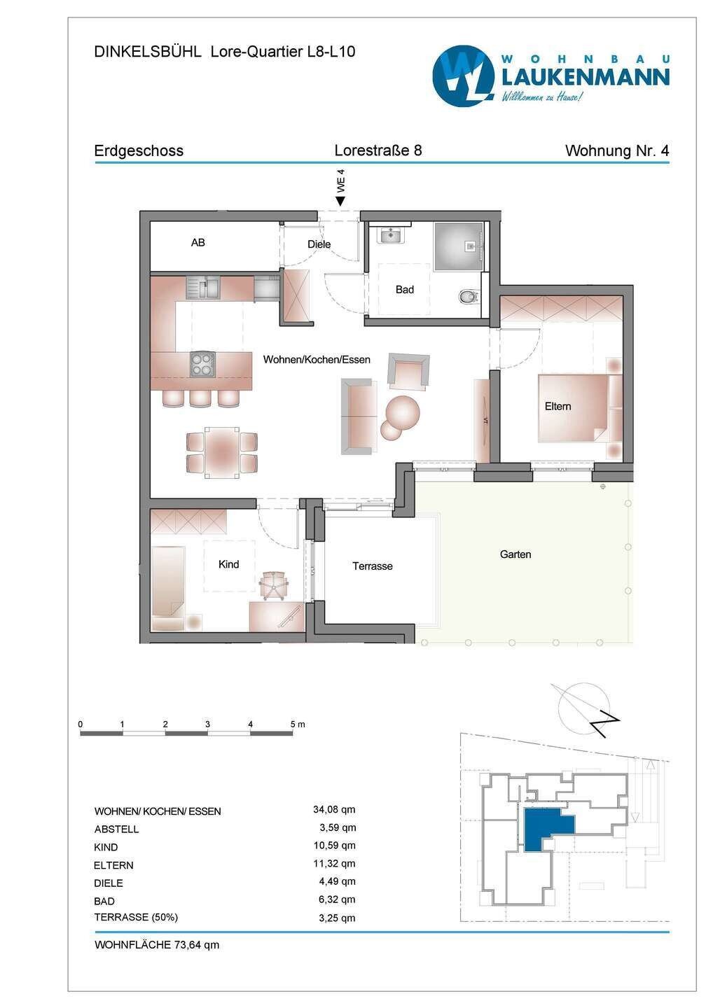 Wohnung zum Kauf 353.400 € 3,5 Zimmer 73,7 m²<br/>Wohnfläche 3.<br/>Geschoss 01.09.2026<br/>Verfügbarkeit Lorestraße 8 Dinkelsbühl Dinkelsbühl 91550