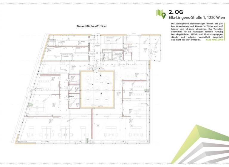 Praxis zur Miete - Erstbezug 5.414 € 451,1 m² Bürofläche Ella-Lingens-Str. 1 Wien 1220