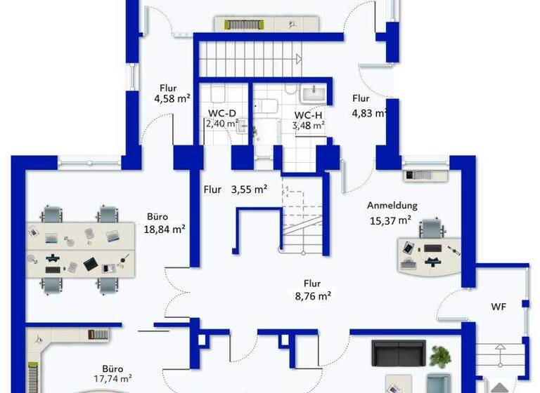 Büro zur Miete 2.380 € 12 Zimmer Innenstadt Neumünster 24534