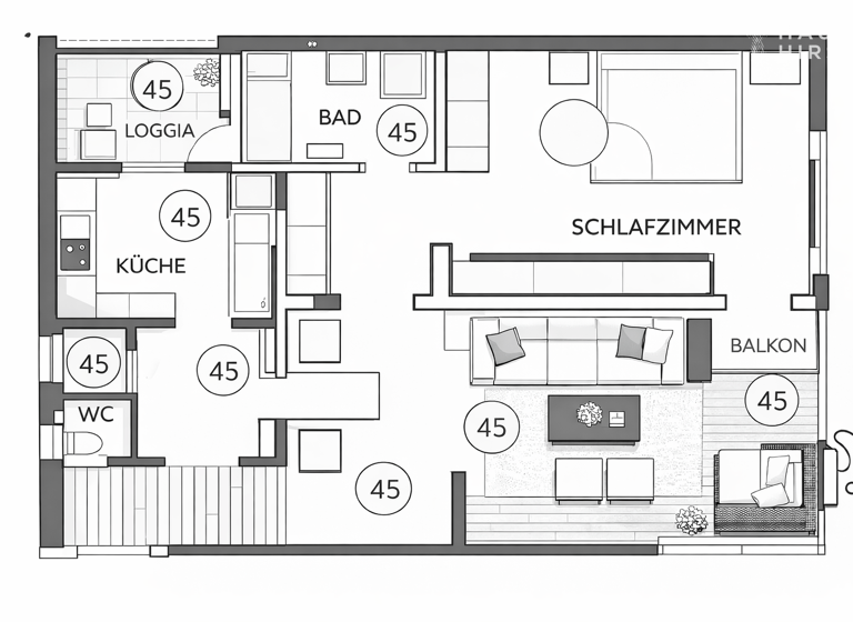 Wohnung zum Kauf 235.000 € 2 Zimmer 61 m² 5. Geschoss Bietigheim Bietigheim-Bissingen 74321