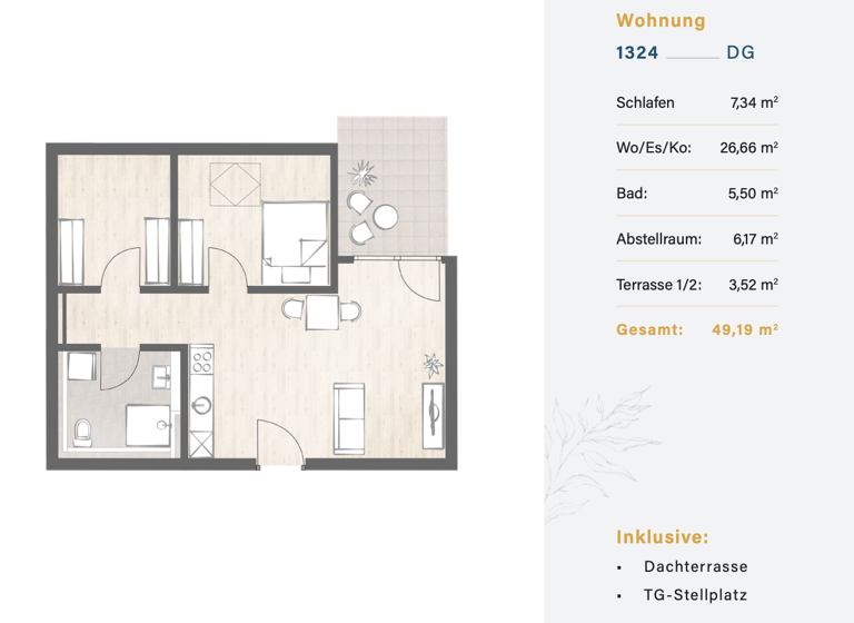 Wohnung zum Kauf - Erstbezug 261.500 € 2 Zimmer 49,2 m² 3. Geschoss frei ab 01.12.2027 Altstadt Landshut 84028