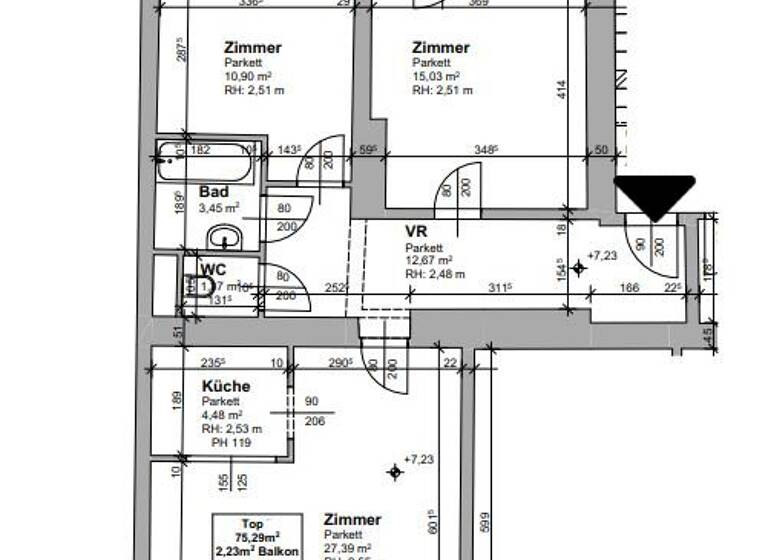 Wohnung zum Kauf - Erstbezug provisionsfrei 279.000 € 3 Zimmer 2. Geschoss Strauchergasse Lend Graz 8020