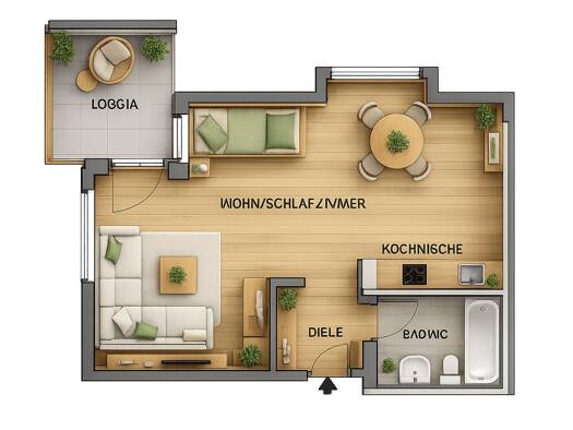 Studio zur Miete 400 € 1 Zimmer 38,3 m² frei ab 01.09.2026 Buchaer Str. 8B/8C Ammerbach Jena 07745
