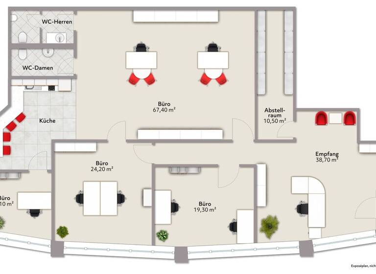 Büro zur Miete 1.500 € 4 Zimmer 179 m² Bürofläche Schweinfurt-Süd Schweinfurt 97424