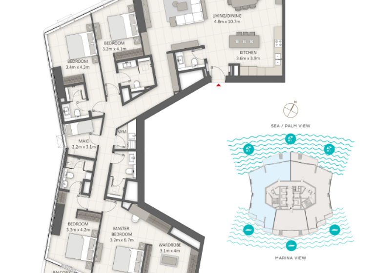 Wohnung zum Kauf - Erstbezug provisionsfrei 2.753.770 € 5 Zimmer 307,1 m² Dubai