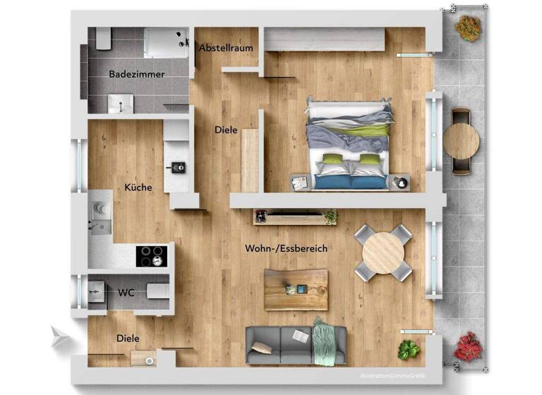 Wohnung zur Miete 950 € 2 Zimmer 67 m² 2. Geschoss frei ab 01.05.2026 Senden 89250