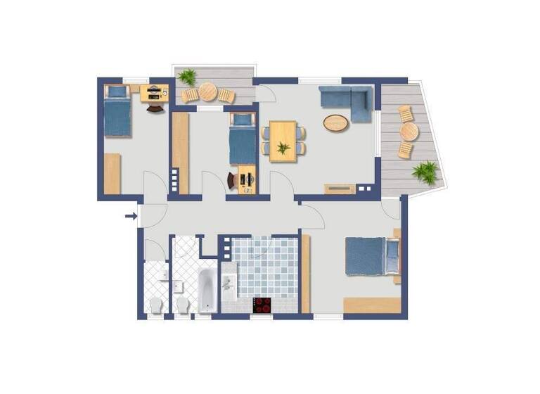 Wohnung zum Kauf provisionsfrei 279.000 € 4 Zimmer 82 m² 1. Geschoss Im Brücherfeld 10 Gremberghoven Köln 51149