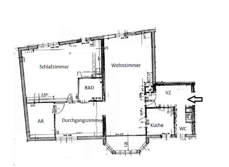 Wohnung zur Miete 660 € 3 Zimmer 89,7 m² 1. Geschoss Weilburgstraße 4 Baden 2500
