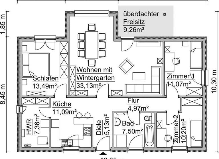 Bungalow zum Kauf 380.490 € 3 Zimmer 112,6 m² 596 m² Grundstück Wiedemar 04509