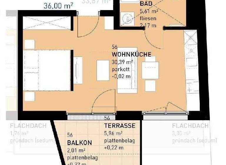 Studio zum Kauf - Erstbezug 247.500 € 1 Zimmer 36 m² frei ab 01.03.2026 Wien 1220