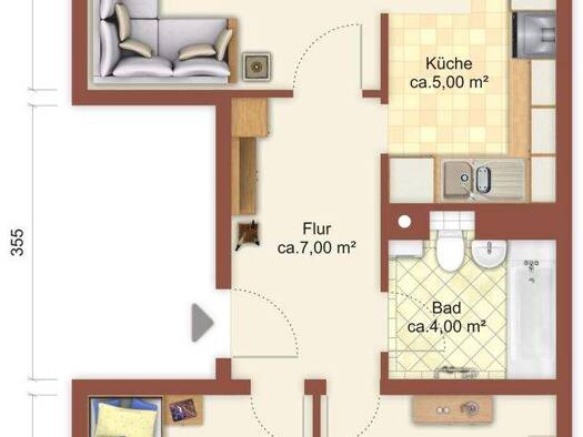 Wohnung zur Miete 374 € 3 Zimmer 60 m² EG Prof.-Wagenfeld-Ring 4 Weißwasser/O.L. 02943