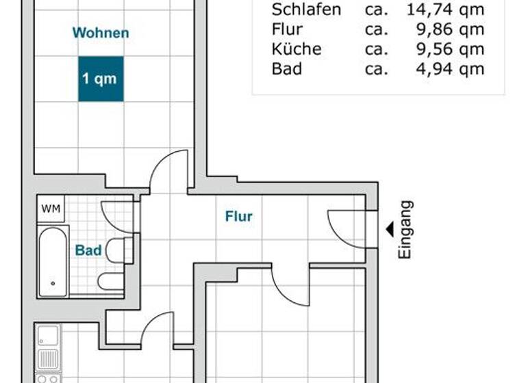 Wohnung zur Miete 494 € 2 Zimmer 59,2 m² 2. Geschoss frei ab 11.04.2026 Tittmannstr. 38 Striesen-West Dresden 01309
