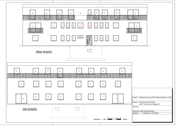 Wohnung zum Kauf provisionsfrei 4.300 € 20 Zimmer 525 m² Geschoss -1/3 Feldmannskamp 5 Vechta 49377