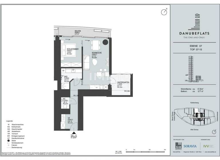 Wohnung zur Miete - Erstbezug 1.459 € 3 Zimmer 57,2 m² frei ab 30.05.2026 Wien 1220